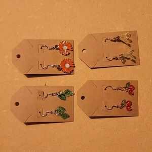 Set Of 4 Dangle Earrings! Handmade By 11 Year Old Artist ❤️